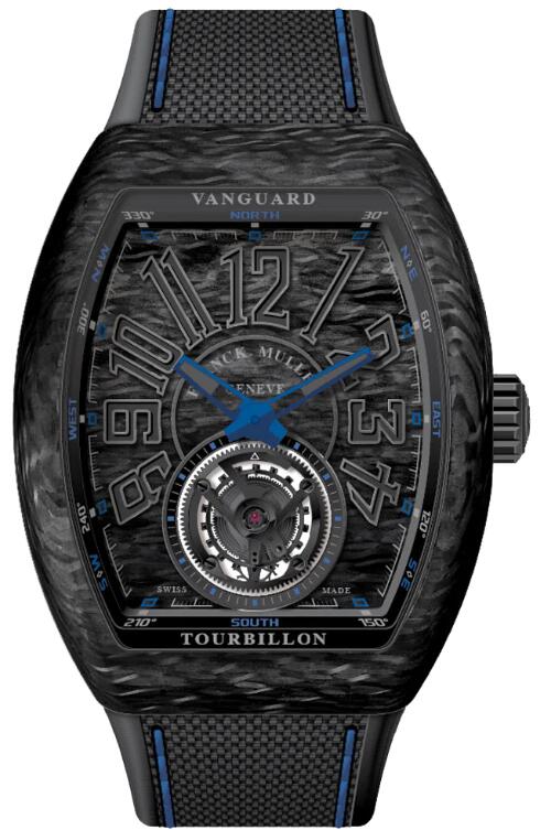 Buy Franck Muller Vanguard Tourbillon Carbon - Blue Replica Watch for sale Cheap Price V 45 T CARBON (BL) (CAR. NR NR)